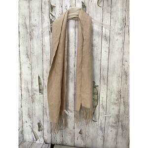 Enzo Mantovani 100% Cashmere 2-Ply Woven Soft Warm Beige One Size Scarf Women